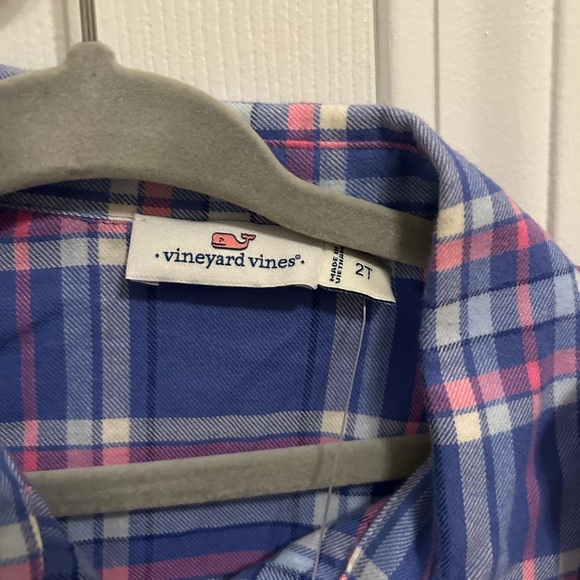 Vineyard Vines Kids Blue Plaid Shirt - Picture 3 of 5